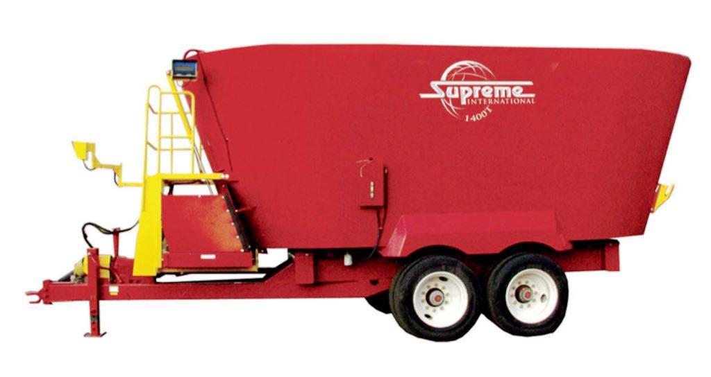 Specifications for Supreme 1400T cattle feed mixer wagon