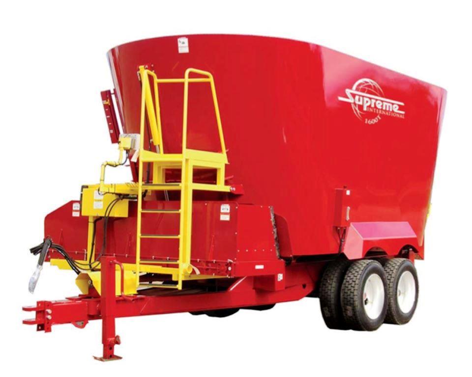 Specifications for Supreme 1600T cattle feed mixer wagon