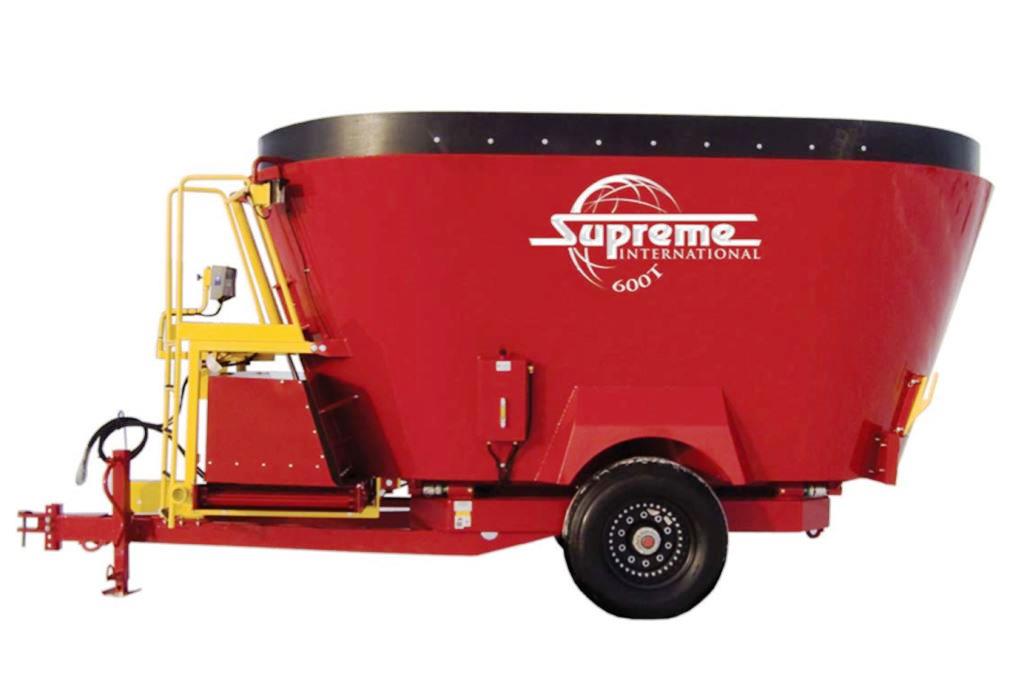 Specifications for Supreme 600T cattle feed mixer wagon