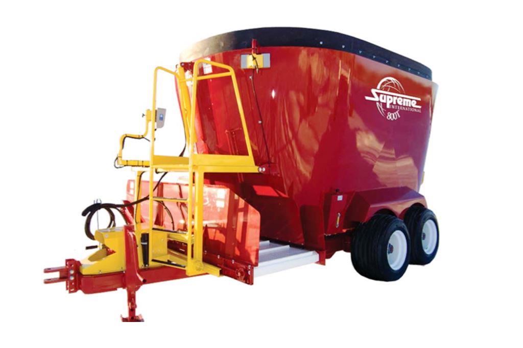 Specifications for Supreme 800T cattle feed mixer wagon