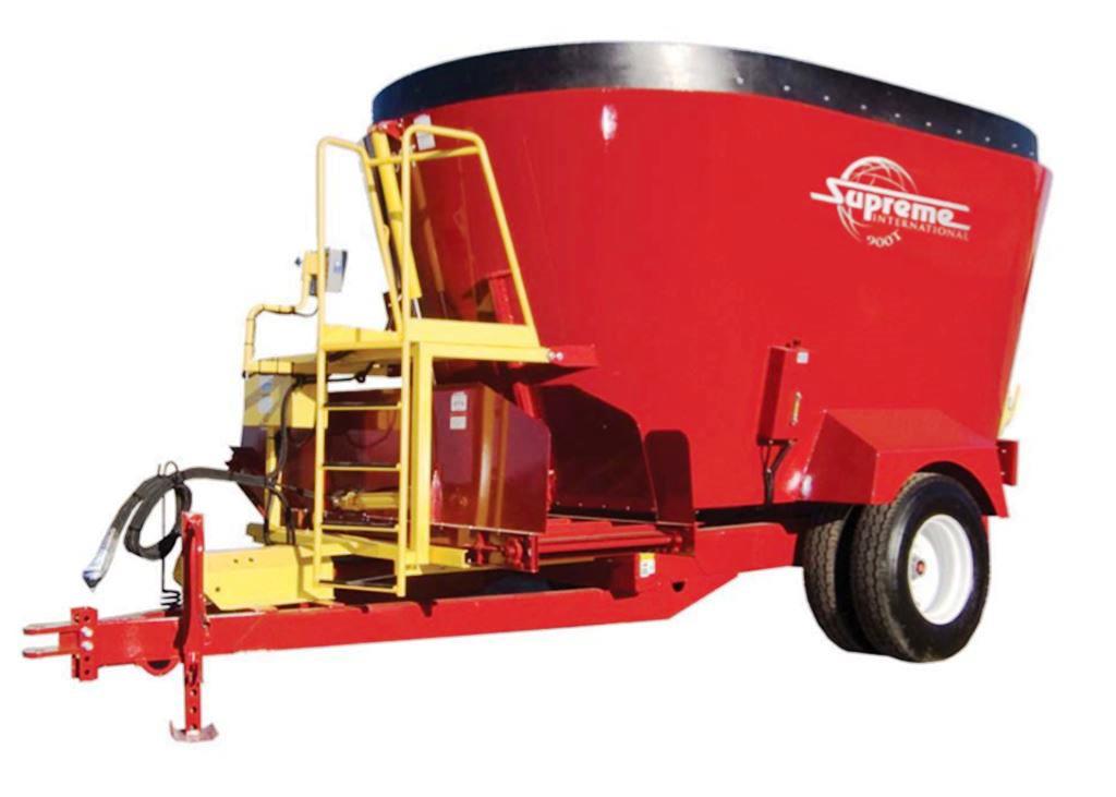 Specifications for Supreme 900T cattle feed mixer wagon
